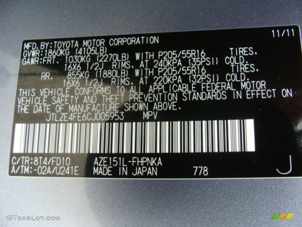 2012 xB Color Code 8T4 for Stingray Metallic Photo #66164597
