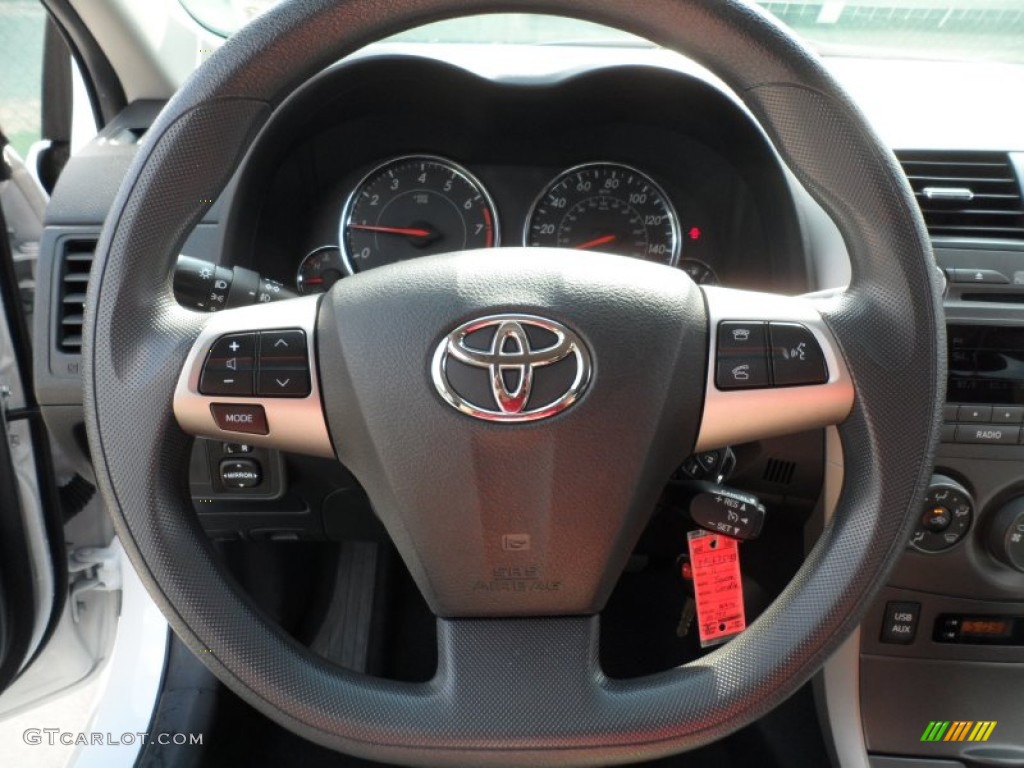 2011 Toyota Corolla S Dark Charcoal Steering Wheel Photo #66167159
