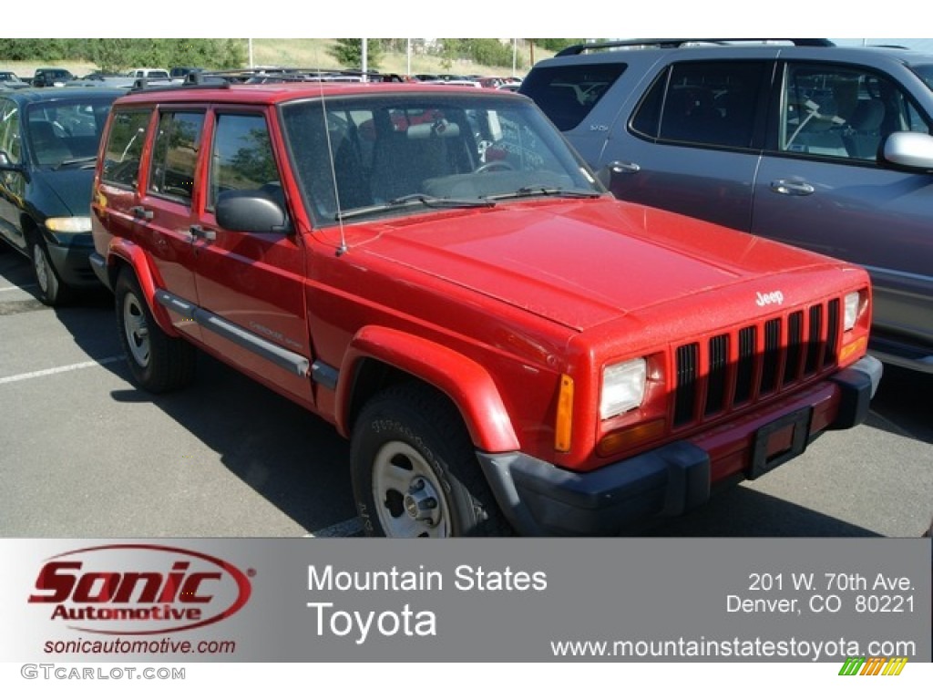 2001 Cherokee Sport 4x4 - Flame Red / Agate photo #1