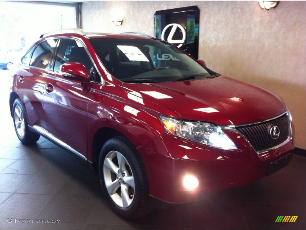 2010 RX 350 AWD - Matador Red Mica / Black/Brown Walnut photo #1