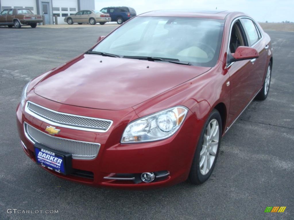 2008 Malibu LTZ Sedan - Red Jewel Tint Coat / Cocoa/Cashmere Beige photo #1