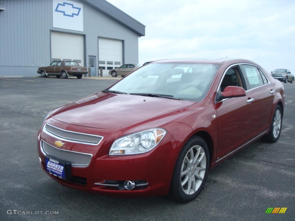 2008 Malibu LTZ Sedan - Red Jewel Tint Coat / Cocoa/Cashmere Beige photo #9