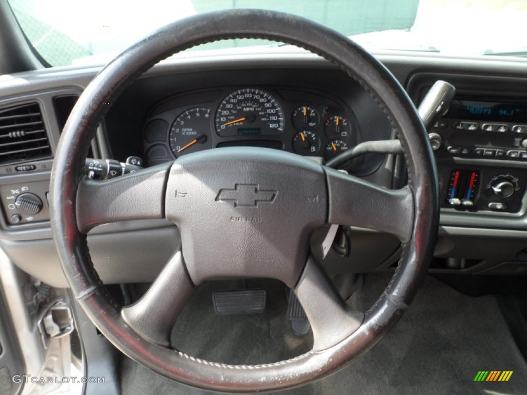 2005 Chevrolet Silverado 1500 LS Extended Cab Dark Charcoal Steering Wheel Photo #66170270