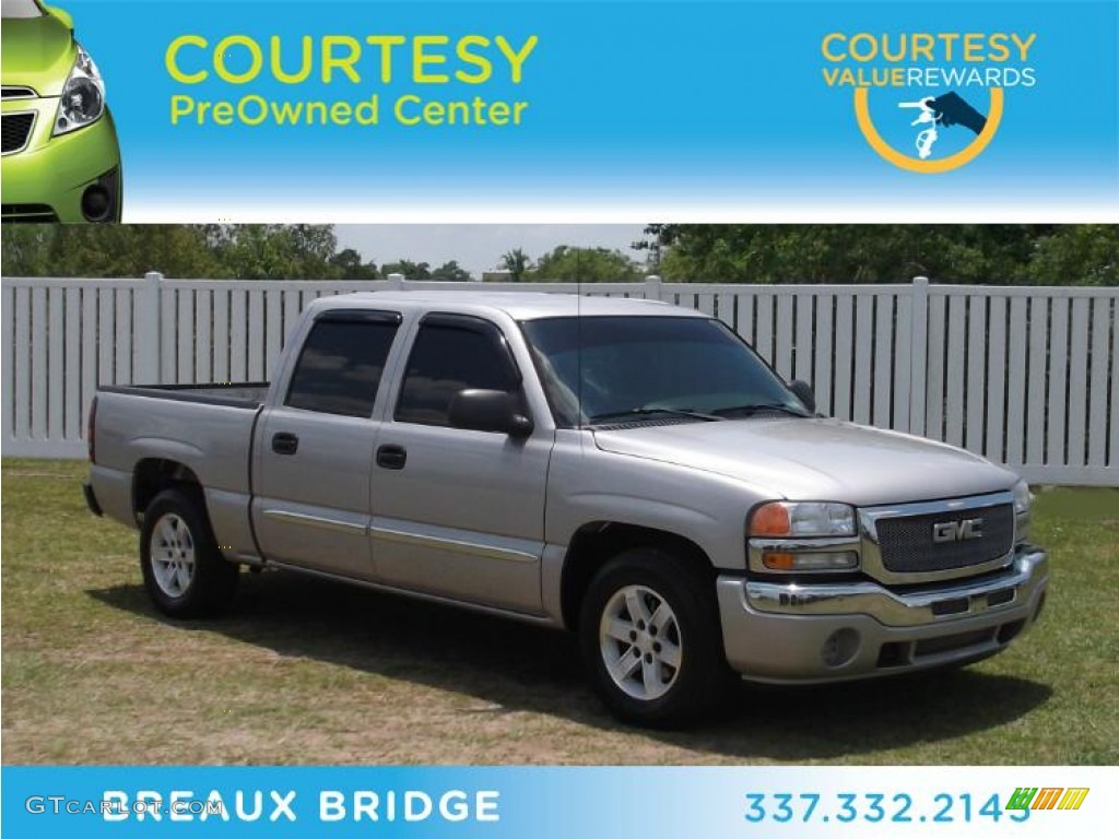 2006 Sierra 1500 SL Crew Cab - Silver Birch Metallic / Dark Pewter photo #1