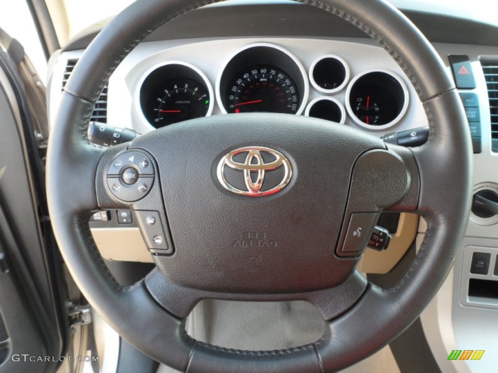 2007 Toyota Tundra Limited CrewMax 4x4 Beige Steering Wheel Photo #66172253