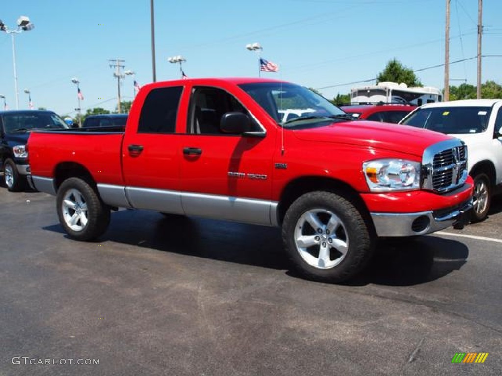 2007 Ram 1500 SLT Quad Cab 4x4 - Flame Red / Medium Slate Gray photo #2