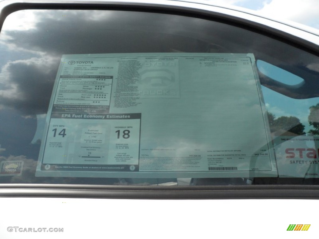 2012 Toyota Tundra Limited CrewMax Window Sticker Photos