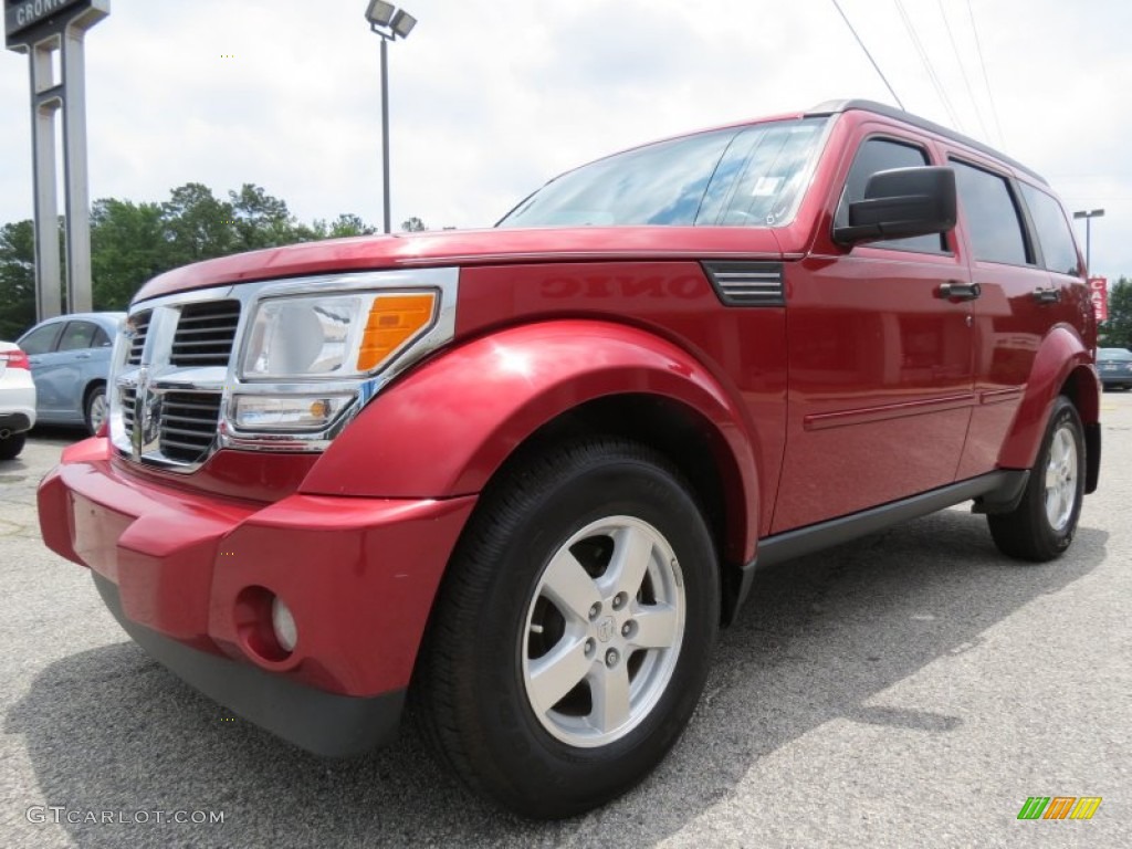 2008 Nitro SXT - Inferno Red Crystal Pearl / Dark Slate Gray photo #3