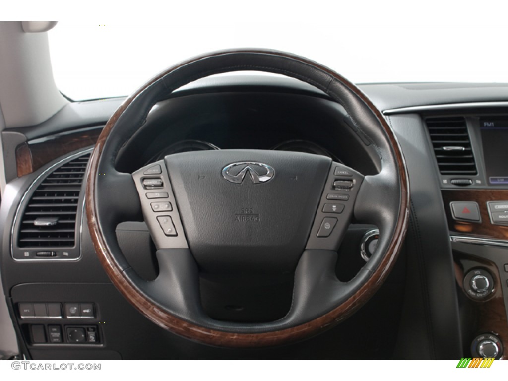 2011 Infiniti QX 56 4WD Graphite Steering Wheel Photo #66177956