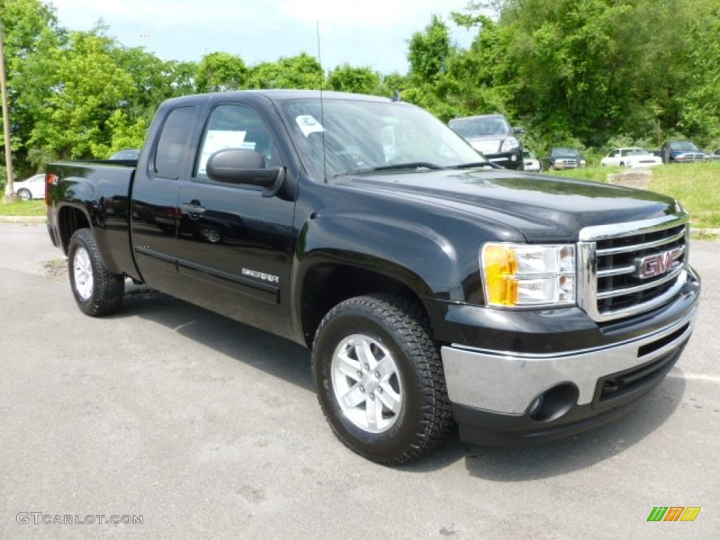 2012 Sierra 1500 SLE Extended Cab 4x4 - Onyx Black / Ebony photo #1