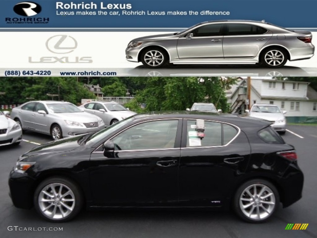 2012 CT 200h Hybrid Premium - Obsidian Black / Caramel Nuluxe photo #1