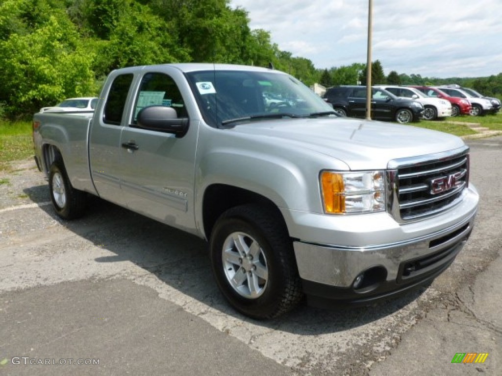 2012 Sierra 1500 SLE Extended Cab 4x4 - Quicksilver Metallic / Ebony photo #1