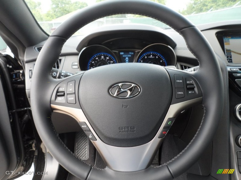 2013 Hyundai Genesis Coupe 2.0T Black Cloth Steering Wheel Photo #66186617