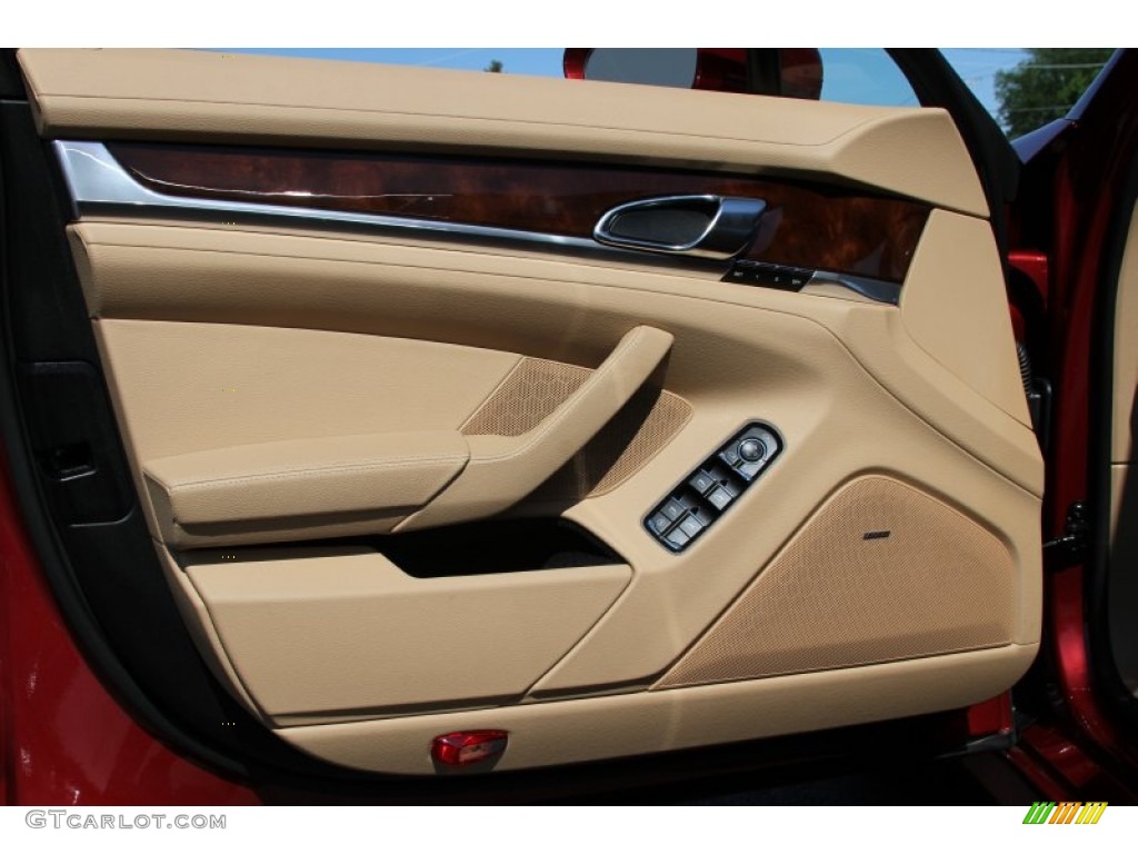 2012 Porsche Panamera 4S Luxor Beige Door Panel Photo #66187064
