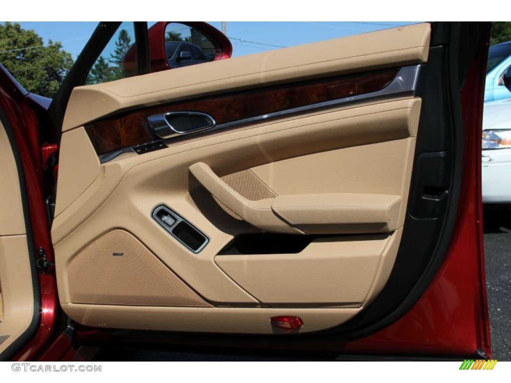 2012 Porsche Panamera 4S Luxor Beige Door Panel Photo #66187088