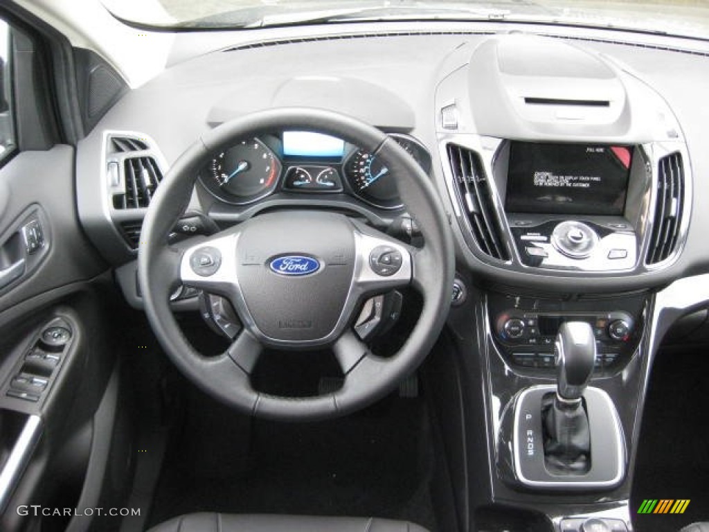 2013 Ford Escape Titanium 2.0L EcoBoost 4WD Charcoal Black Dashboard Photo #66190040