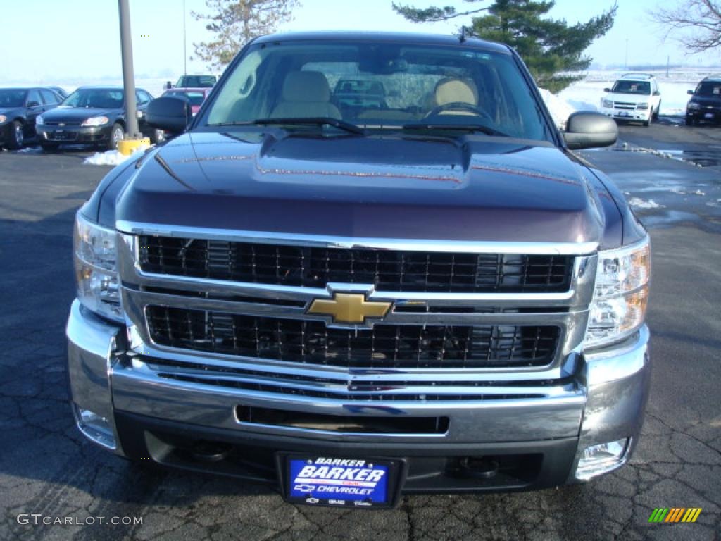 2008 Silverado 2500HD LT Crew Cab 4x4 - Dark Cherry Metallic / Ebony Black/Light Cashmere photo #8