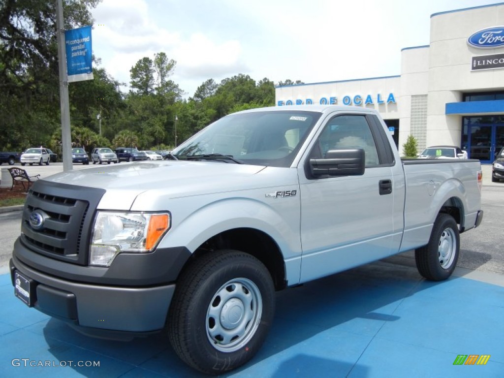 2012 F150 XL Regular Cab - Ingot Silver Metallic / Steel Gray photo #1