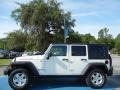 2007 Stone White Jeep Wrangler Unlimited Rubicon 4x4  photo #2