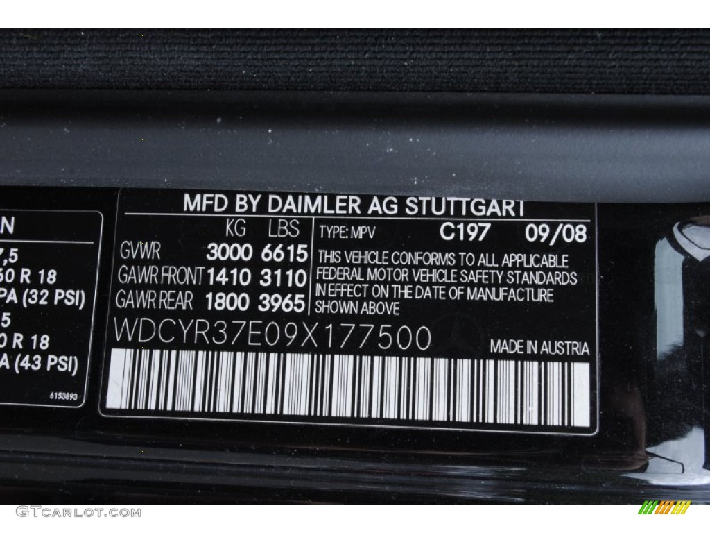 2009 G Color Code 197 for Obsidian Black Metallic Photo #66198333