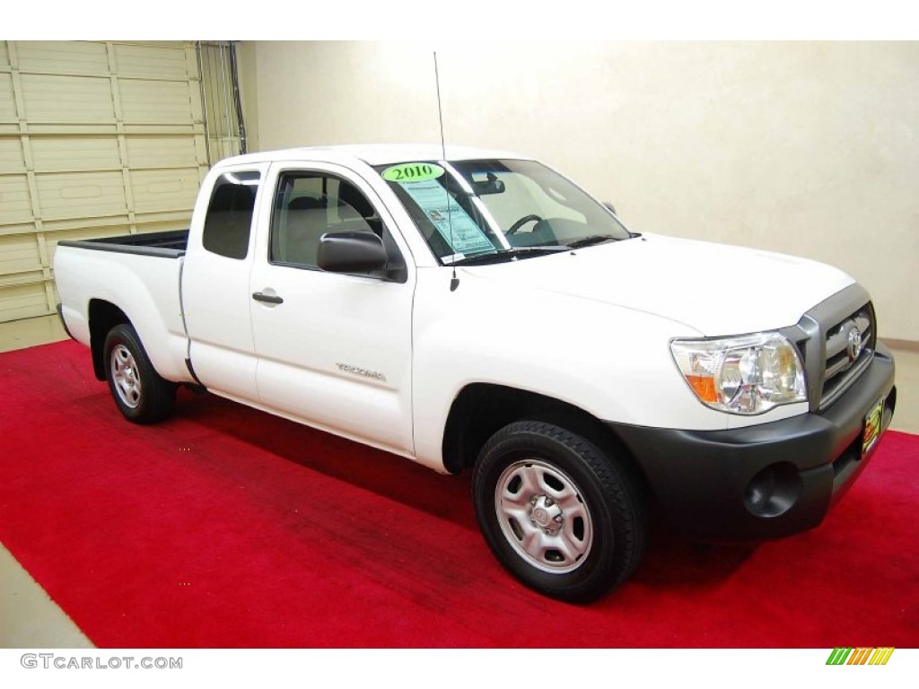 2010 Tacoma Access Cab - Super White / Graphite photo #1