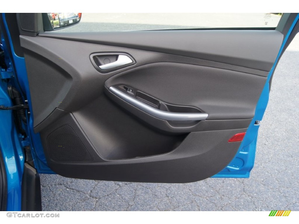 2012 Ford Focus Titanium Sedan Charcoal Black Leather Door Panel Photo #66199267