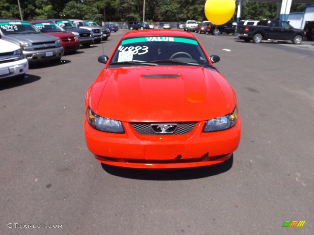 2001 Mustang V6 Coupe - Performance Red / Medium Parchment photo #8