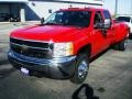 2008 Victory Red Chevrolet Silverado 3500HD LT Crew Cab 4x4 Dually  photo #4