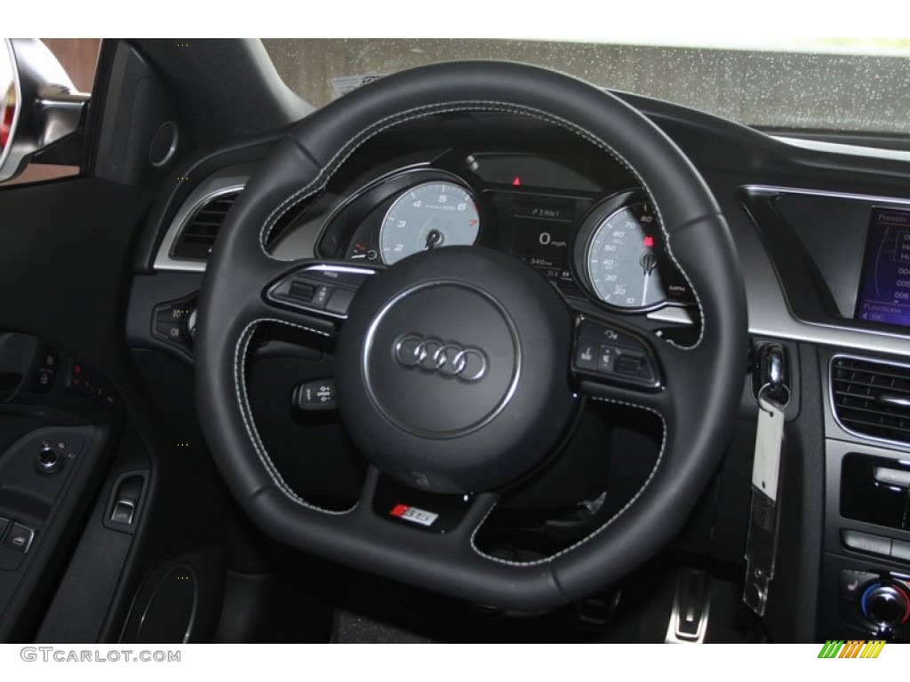 2013 Audi S5 3.0 TFSI quattro Coupe Black Steering Wheel Photo #66206196