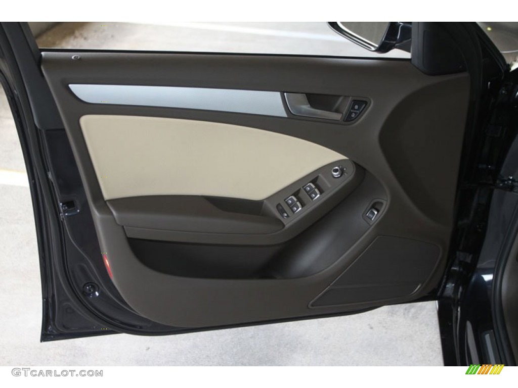 2013 Audi A4 2.0T quattro Sedan Velvet Beige/Moor Brown Door Panel Photo #66206568