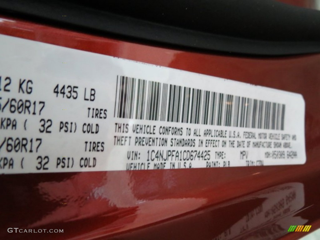 2012 Patriot Latitude - Copperhead Orange Pearl / Dark Slate Gray photo #12