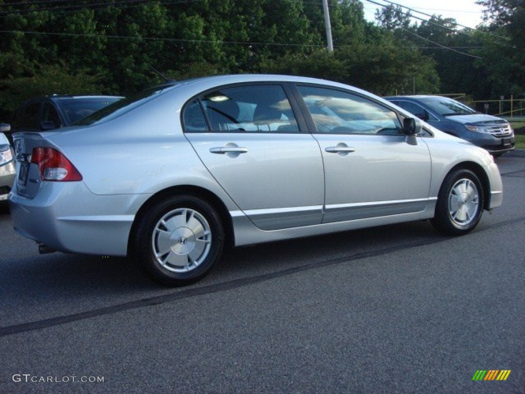 2009 Civic Hybrid Sedan - Alabaster Silver Metallic / Blue photo #4