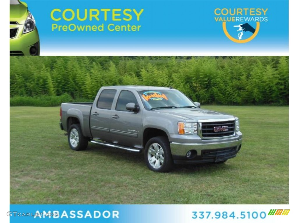 2008 Sierra 1500 SLT Crew Cab - Steel Gray Metallic / Light Titanium photo #1