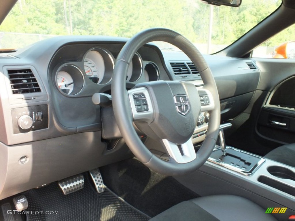 2011 Dodge Challenger SRT8 392 Dark Slate Gray Steering Wheel Photo #66217780