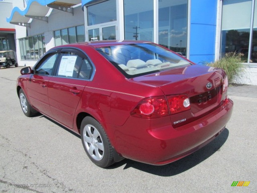 2007 Optima LX - Ruby Red / Beige photo #5