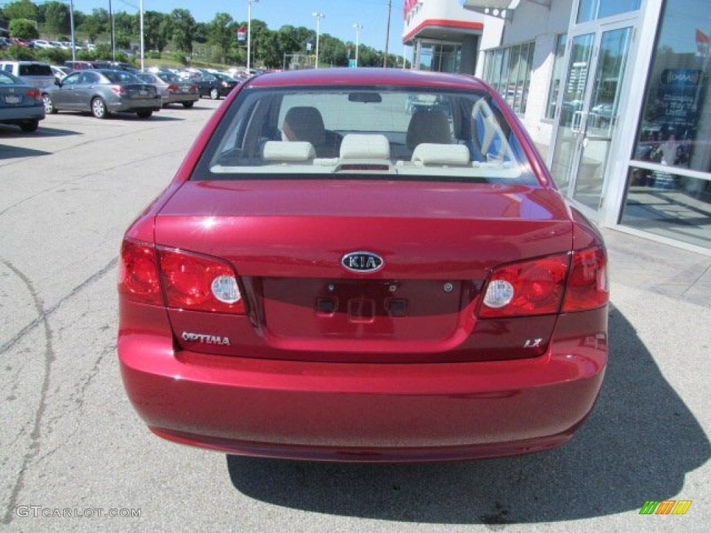2007 Optima LX - Ruby Red / Beige photo #6