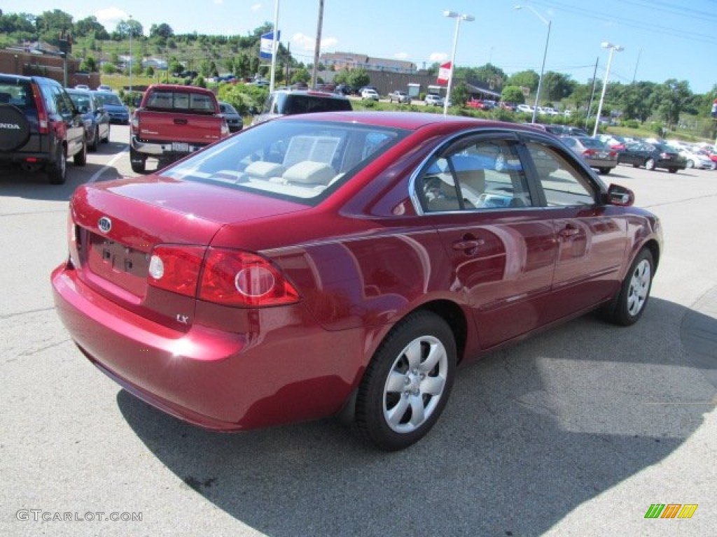 2007 Optima LX - Ruby Red / Beige photo #7
