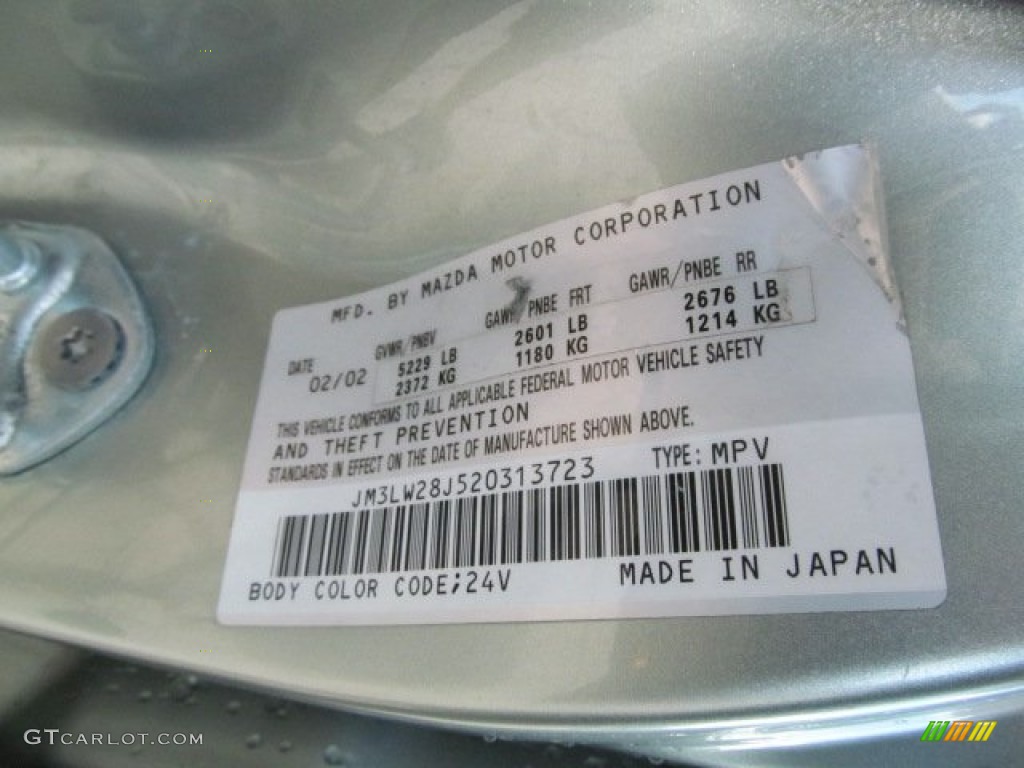 2002 MPV Color Code 24V for Sage Green Metallic Photo #66221997
