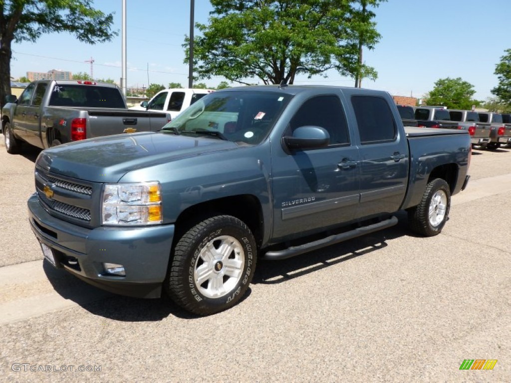 2011 Silverado 1500 LTZ Crew Cab 4x4 - Blue Granite Metallic / Ebony photo #1
