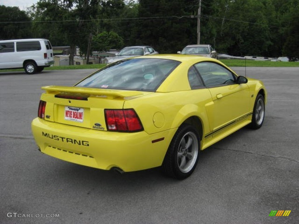 2001 Mustang GT Coupe - Zinc Yellow Metallic / Dark Charcoal photo #6
