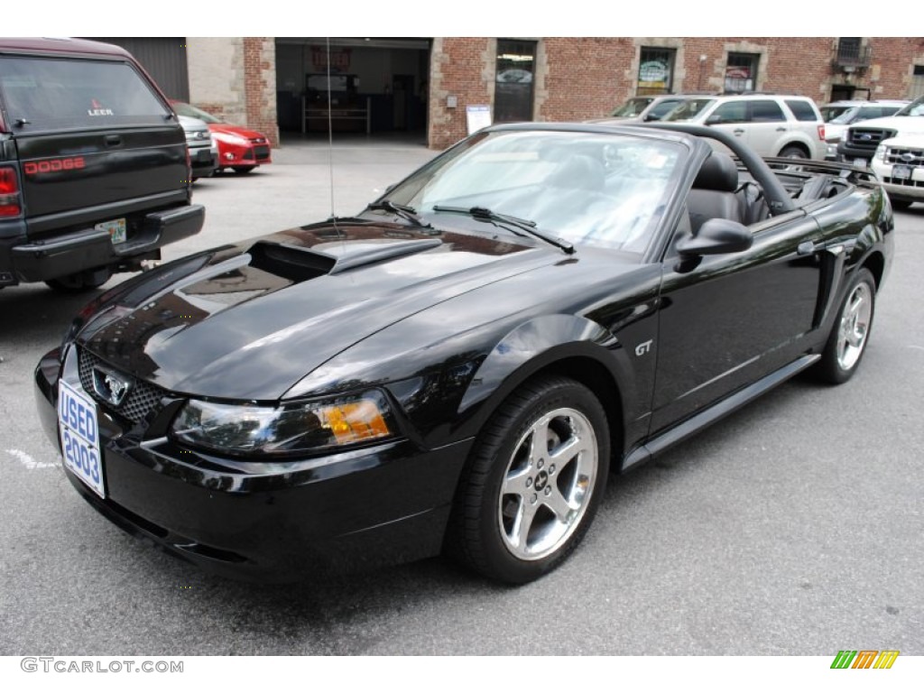 2003 Mustang GT Convertible - Black / Dark Charcoal photo #16