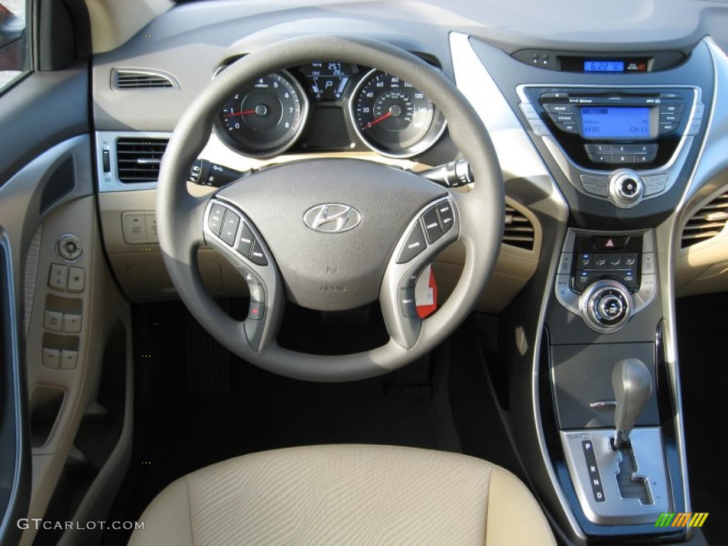 2013 Elantra GLS - Red Allure / Beige photo #23