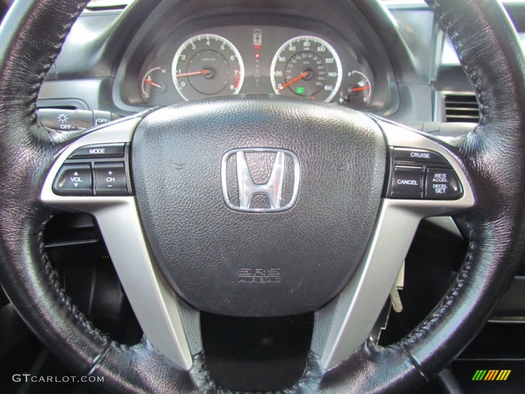 2009 Honda Accord EX-L V6 Sedan Black Steering Wheel Photo #66226267