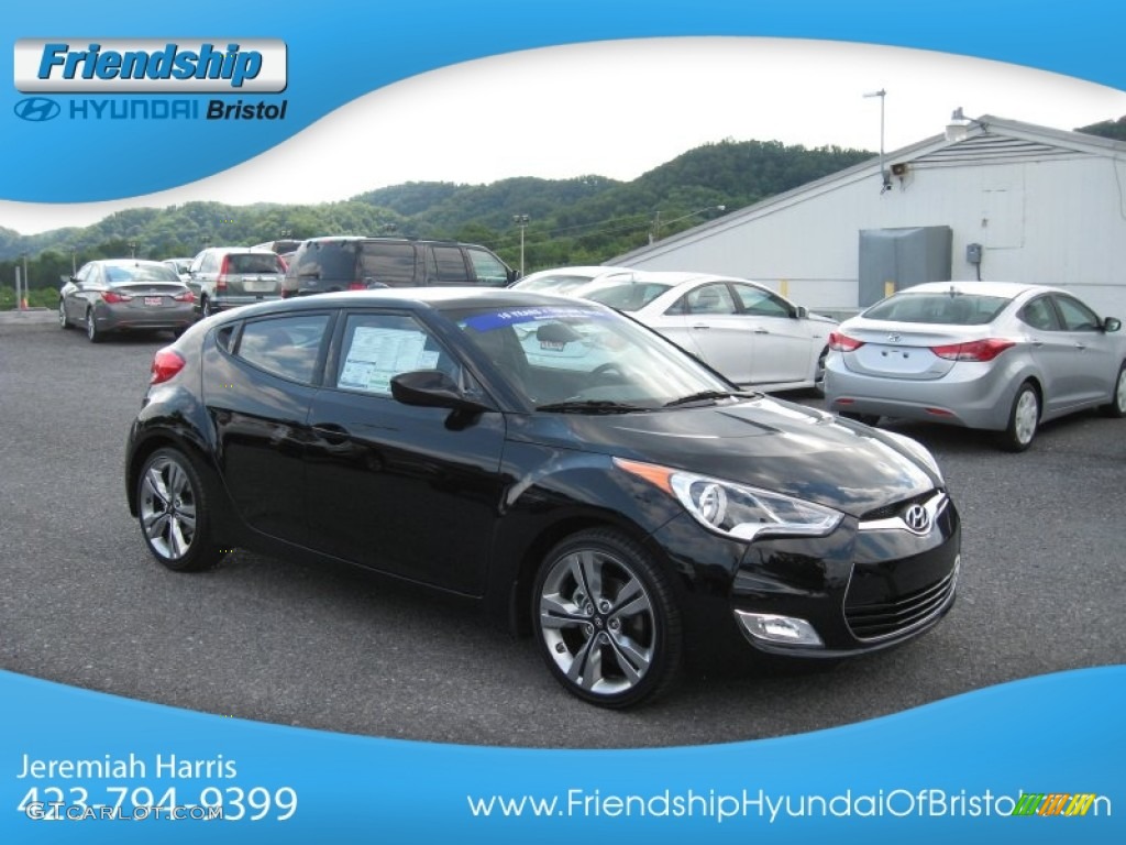 2012 Veloster  - Ultra Black / Black/Red photo #5