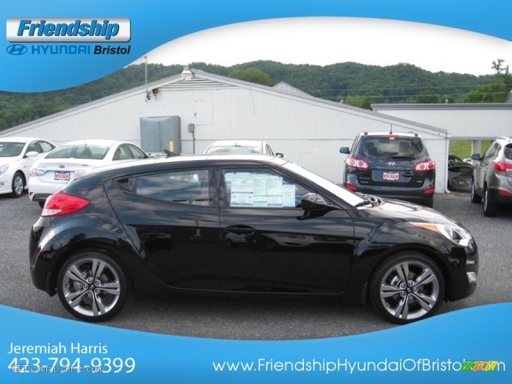 2012 Veloster  - Ultra Black / Black/Red photo #6