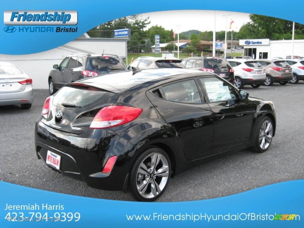 2012 Veloster  - Ultra Black / Black/Red photo #7