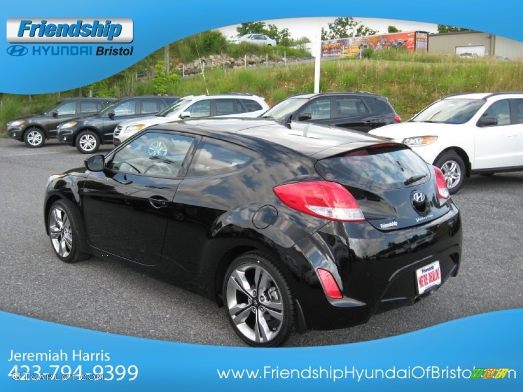 2012 Veloster  - Ultra Black / Black/Red photo #9