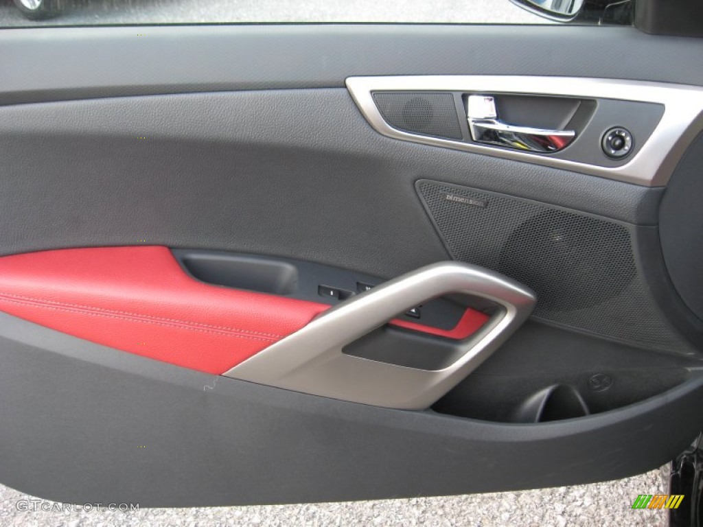2012 Hyundai Veloster Standard Veloster Model Black/Red Door Panel Photo #66227009