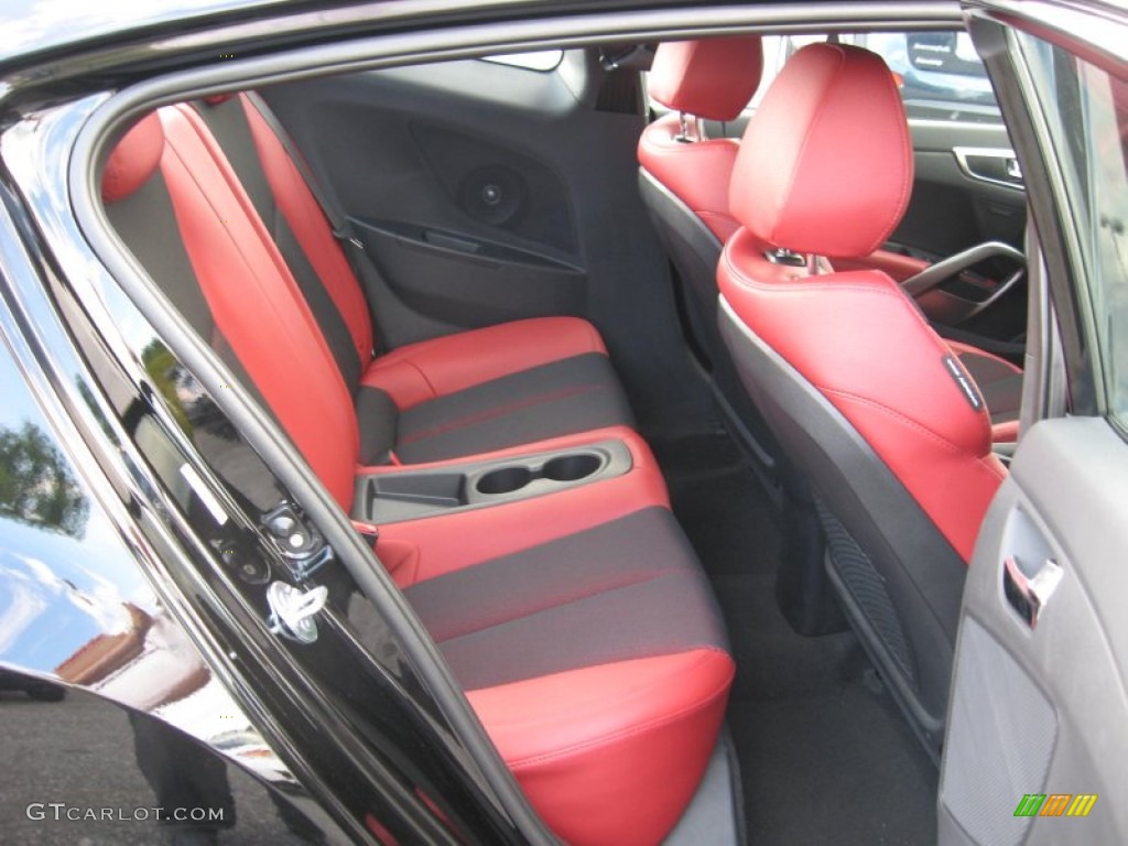 Black/Red Interior 2012 Hyundai Veloster Standard Veloster Model Photo #66227017