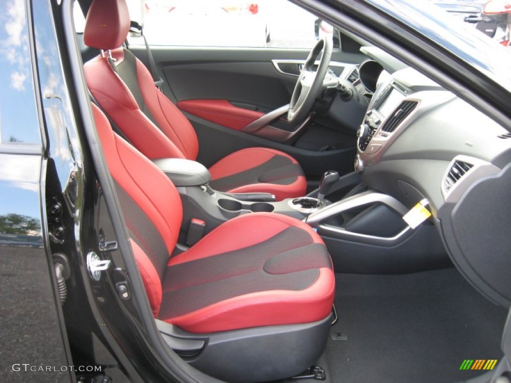 Black/Red Interior 2012 Hyundai Veloster Standard Veloster Model Photo #66227039